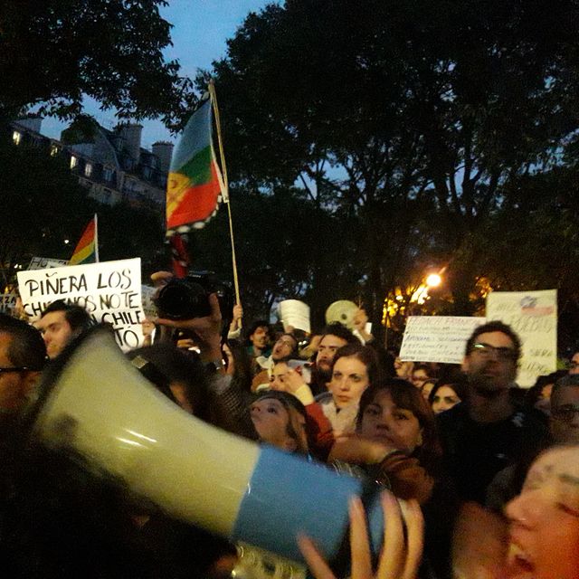 Pendant le rassemblement à Paris le 21 octobre 2019.