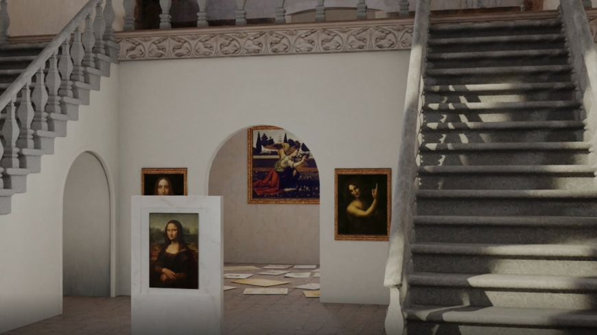 Vue de la visite virtuelle Leonard de Vinci sur le site Universal Museum of Arts