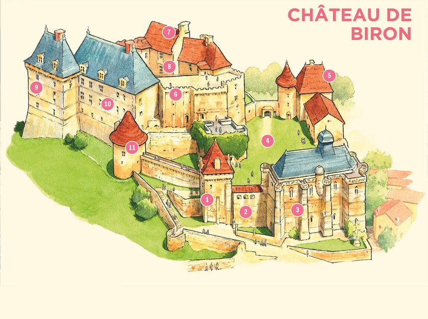 Carte du château de Biron