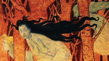 Eugène Samuel Grasset Trois Femmes et trois loups (vers 1892)