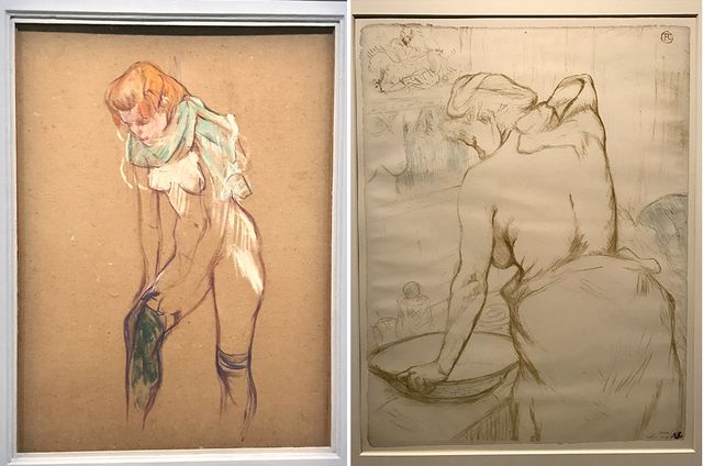 Femme qui tire son bas © Musée Toulouse-Lautrec, Albi - Femme qui se lave (Elles)