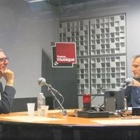 France Musique, studio 361... Henri Loyrette, conservateur en chef au musée d'Orsay & Philippe Venturini, producteur de l'émission (g. à d.)