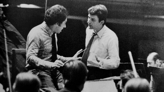 Peter Rösel, piano avec Serge Baudo, chef d'orchestre, lors d'une répétition - Archives Peter Rösel