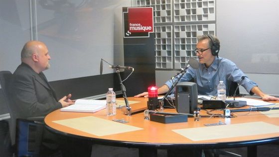 France Musique, studio 361... Romain Feist, commissaire de l'exposition & Philippe Venturini, producteur de l'émission (g. à d.) ©Radio France - Annick Haumier / RF