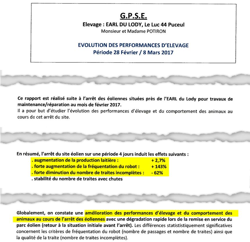 Extrait du rapport 2017 du GPSE concernant l'exploitation de M et Mme Potiron.