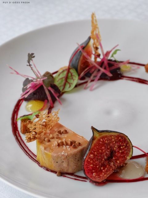 Foie Gras mi-cuit, Sarrasin torréfié, Figues, Betteraves , Cardamone - La Bergerie de Sarpoil