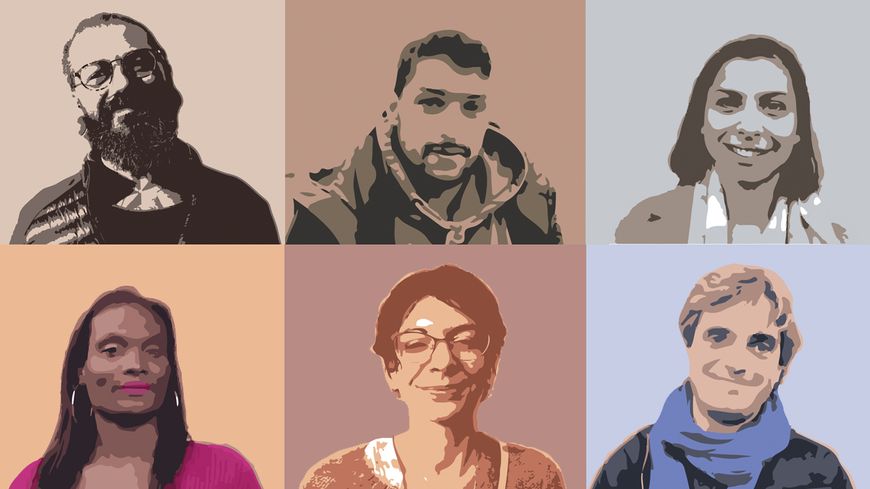 Baptiste, Djamel, Zoé, Sandra, Sarah et Mathieu sont soignants à l'hôpital Roger-Prévot dans les Hauts-de-Seine.