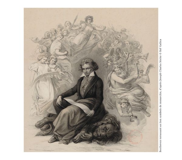 Beethoven terrassant un lion, d'après Joseph Charles Stieler