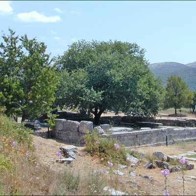 Le lieu de l'Oracle dans le sanctuaire de Zeus et de Dione (Héra) à Dodone (Grèce)en 2003