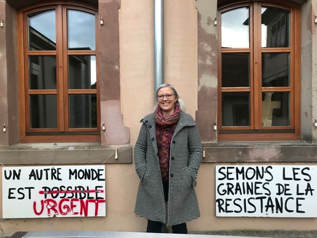 Caroline Ingrand Hoffet, pasteure de Kolbsheim contre le projet du Grand Contournement Ouest