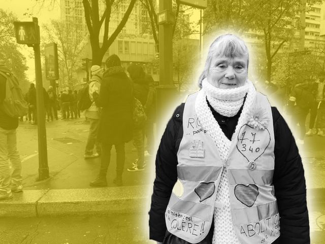 Jocelyne est venue de Pontault-Combault pour manifester à Paris.