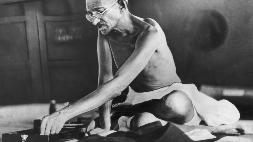 Le Mahatma Gandhi vers 1935 : l'inspirateur d'une forme d'écologie.