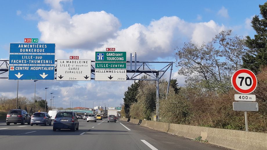 CARTE - La vitesse maximale bient�t limit�e � 70km/h sur une portion de route suppl�mentaire autour de Lille