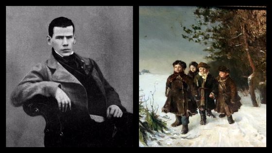 Tolstoï et Retour de l'école - Gavriil Fyodorovich Rybakov