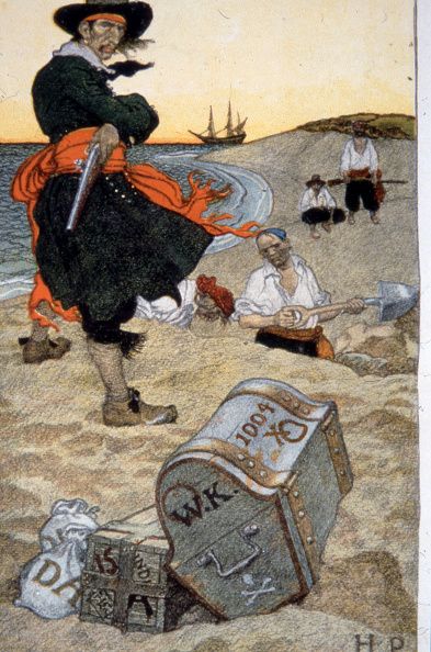 Représentation du corsaire William Kidd réalisée par Howard Pyle, parue dans le Harper's Magazine