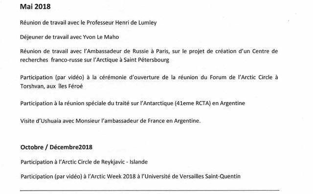 Extrait de l’agenda de Ségolène Royal.