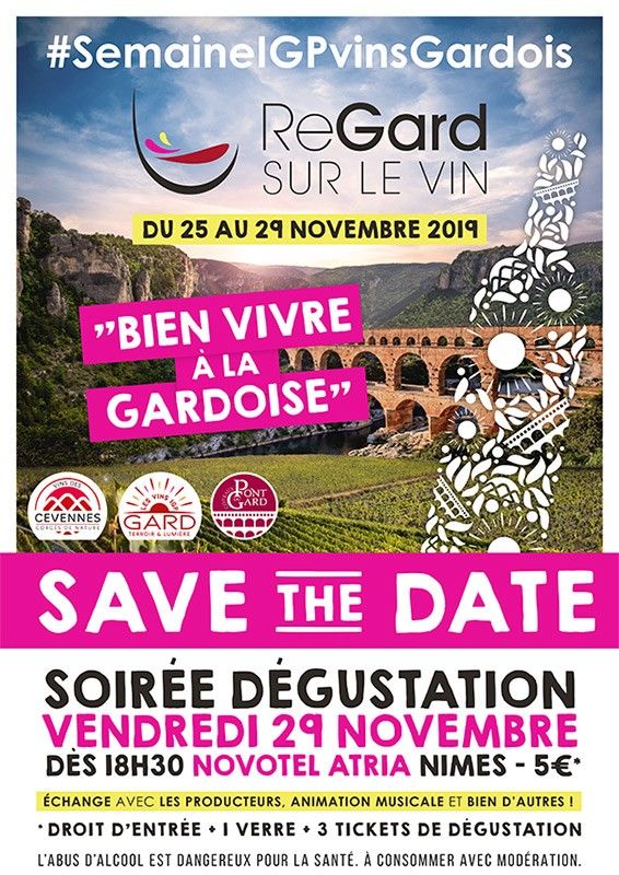 Rendez-vous le vendredi 29 novembre à partir de 18h30 pour une grande soirée de promotion des vins IGP du Gard, au Novotel Atria Nîmes