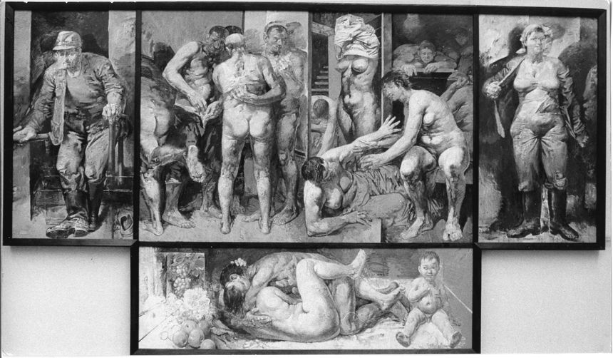 Peinture à quatre panneaux "Landsauna"