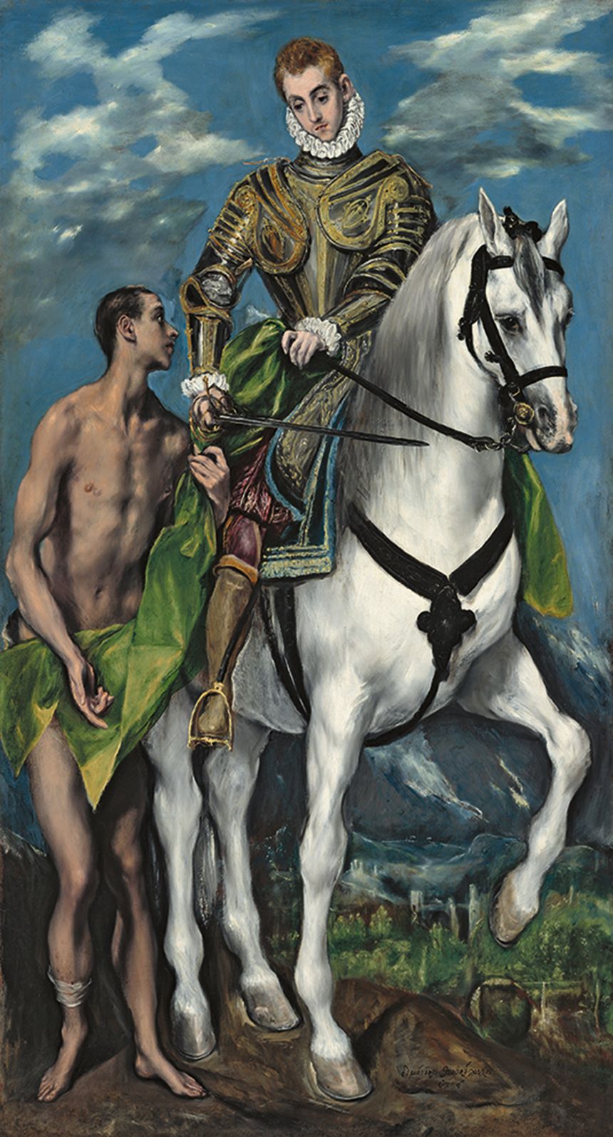 GRECO (Domínikos Theotokópoulos) Saint Martin et le pauvre 1597 - 1599 Huile sur toile 193,5 x 103 cm
