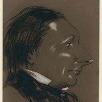 Dessin représentant Eugène Labiche, caricature de Félix Nadar (1820-1910).