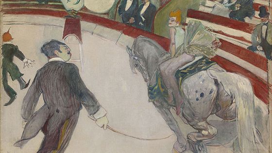 Henri de Toulouse-Lautrec : " Au cirque Fernando : Ecuyère" 1887-1888 huile sur toile 103,2 x 161,3 cm Chicago, The Art Institute of Chicago - The Art Institute of Chicago
