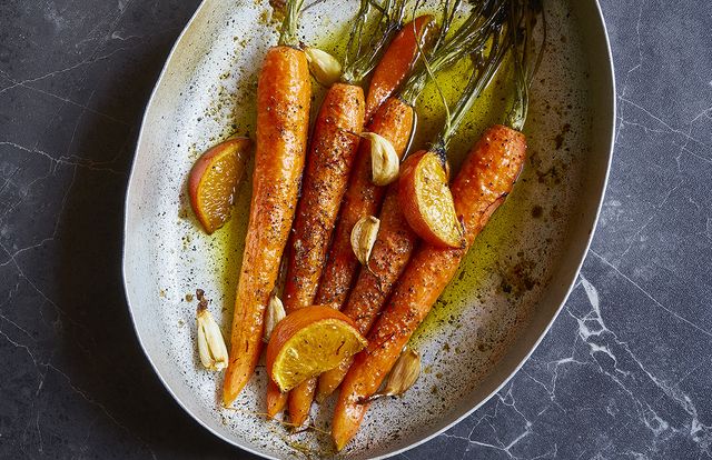 Carottes rôties safran-mandarine, recette tirée de "Cuisine" de Stéphanie Le Quellec