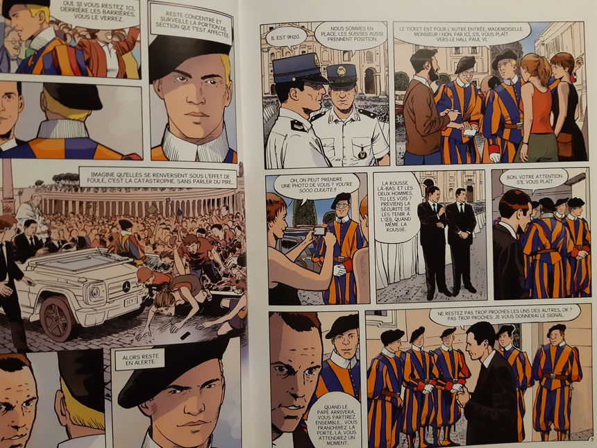 Planche de la bande dessinée "Les Gardiens du pape"