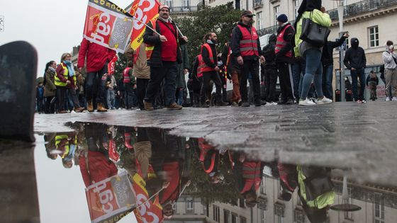 Photo prise à Nantes lors de la manifestation du 17 décembre 2019 sur la réforme des retraites. ©AFP - Loïc Venance