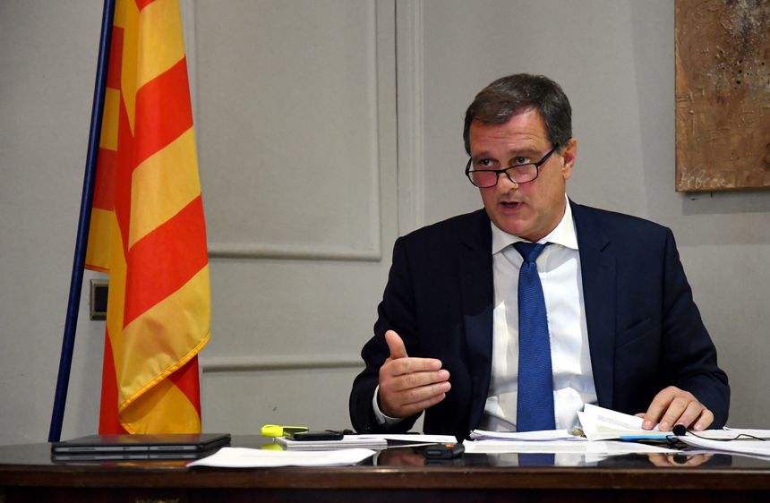 Louis Aliot, en novembre lors d'une conférence de presse à Perpignan