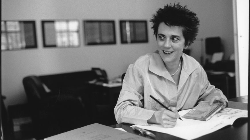 Olga Neuwirth dans son appartement à Vienne en 2008