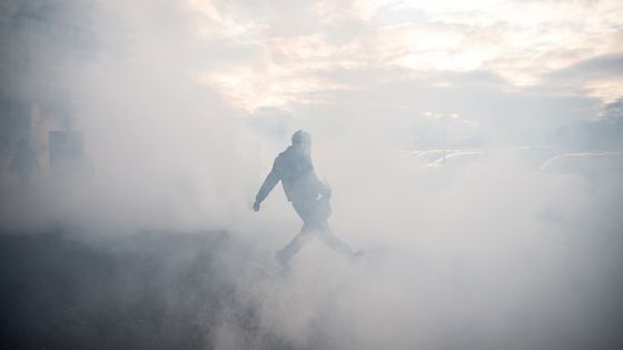 A Nantes, lors de la manifestation contre le projet de réforme des retraites (le 07/10/2019) ©AFP - Loic VENANCE
