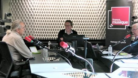 France Musique, studio 451, sur le vif ! ... Daniel Popp, Benoît Duteurtre & Serge Elhaïk (g. à d.)