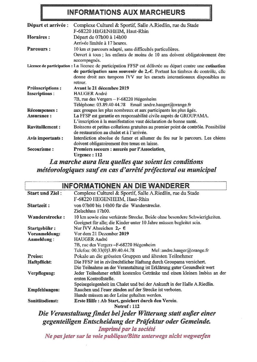 Marche Populaire Hégenheim
