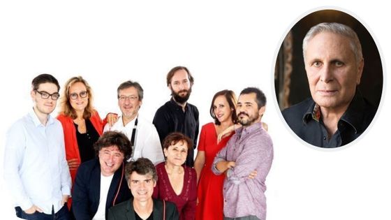 : L'équipe du Carrefour de la Création, John Corigliano ©Radio France - Christophe Abramowitz, johncorigliano.com