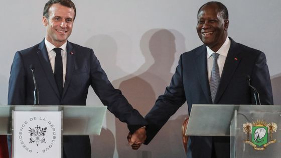 Emmanuel Macron et Alassane Ouattara ©AFP - Ludovic Marin