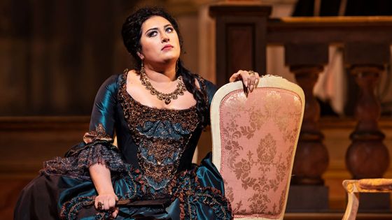 La mezzo-soprano géorgienne Anita Rachvelishvili photographiée sur scène le 28 décembre 2018 au Metropolitan Opera de New York, dans 'Adriana Lecouvreur' de Francesco Cilea ©Getty - Jack Vartoogian