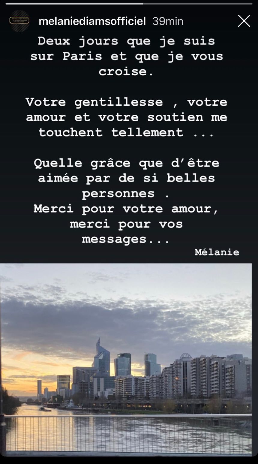 © Capture d'écran Instagram Melaniediamsofficiel