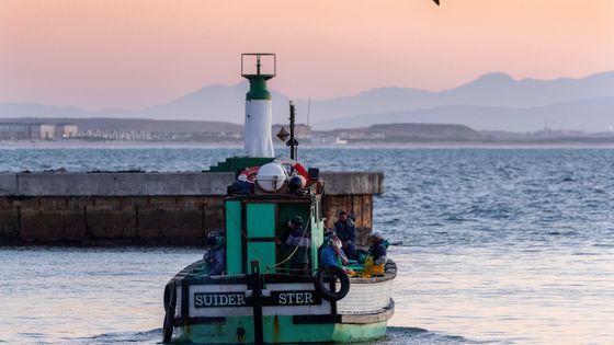 Un petit bateau de pêcheurs qui part en mer pour une journée de pêche à False Bay, Cape Town ©Maxppp - NIC BOTHMA/EPA/Newscom
