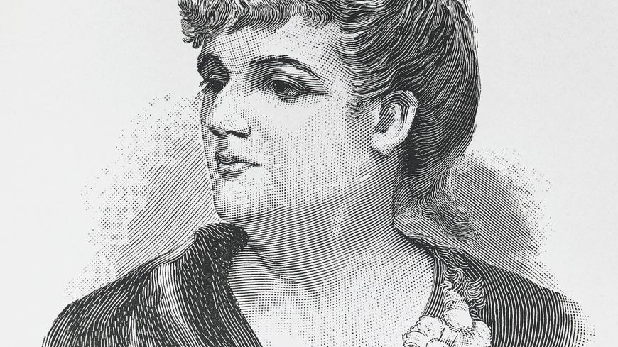 Portrait en gravure d'Augusta Holmès (1847-1903)