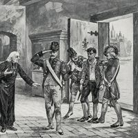 Illustration du roman de Victor Hugo "Les Misérables" (1862) avec le personnage principal Jean Valjean.