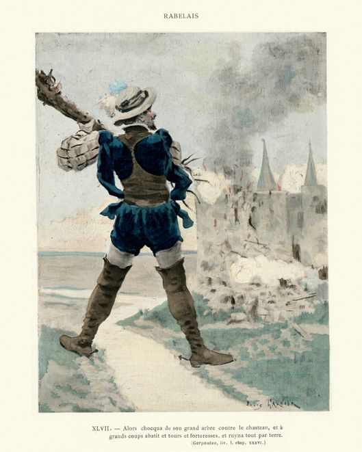 Comment Gargantua a démoli le château au Gué de Vède, et comment ils ont dépassé le gué.