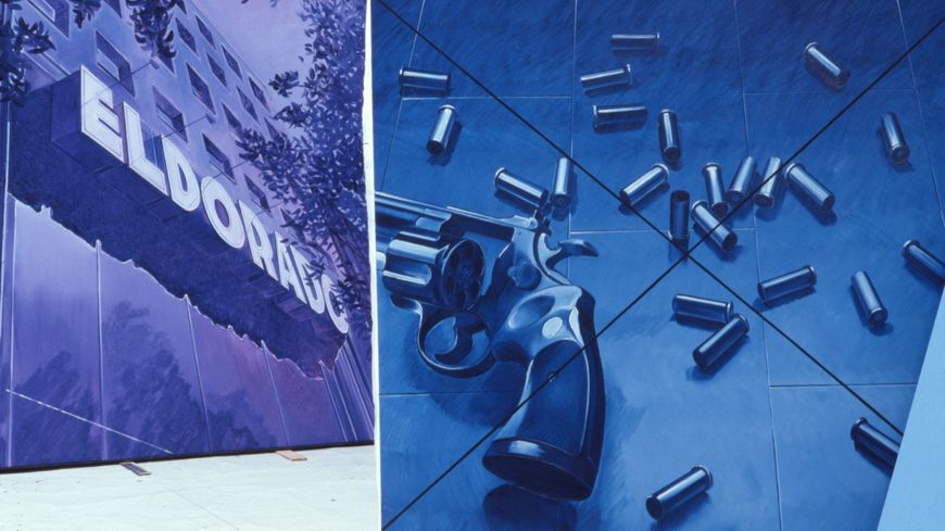 L'atelier du peintre Jacques Monory, en 1991.