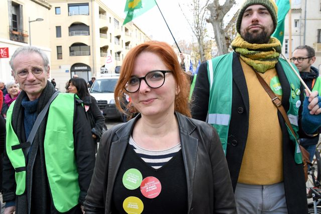 Le détracteurs de Clothilde Ollier, ici lors d'une manifestation en décembre, lui reprochent son rapprochement avec le mouvement Confluence, composé de nombreux membres de LFI.