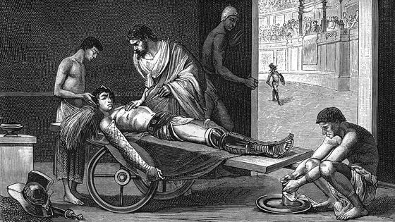 Claude Galien (131-201), soignant un gladiateur blessé ©Getty - © Apic / Contributeur