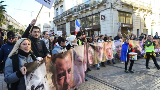 Manifestation des Gilets jaunes contre les violences policières le 12 janvier 2020 à Montpellier ©AFP - Sylvain THOMAS / AFP