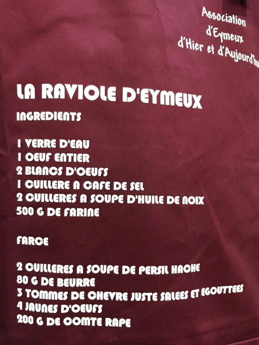 Recette "originale" de la Raviole d'Eymeux
