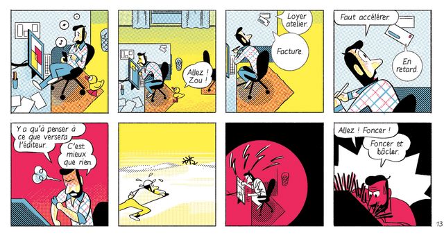 Détail d'une planche d'"Un auteur de BD en trop" de Daniel Blancou