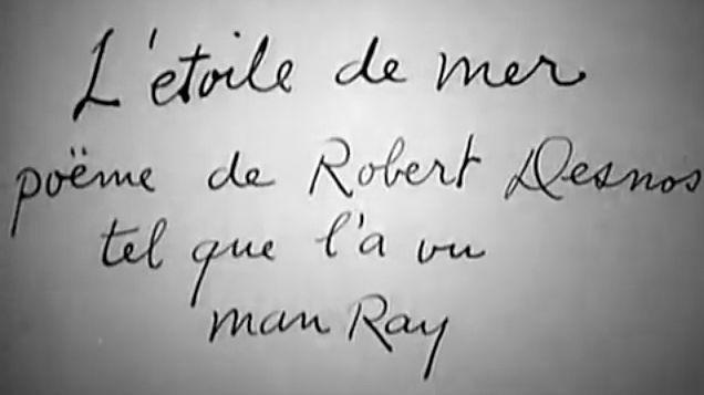 Carton de titre du film "L'étoile de mer" de Man Ray