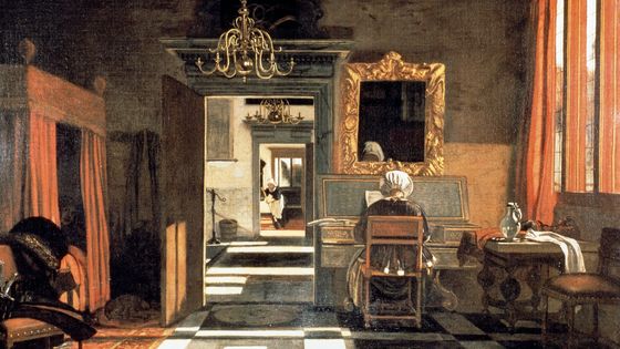 Emanuel de Witte (1617-1692) : Intérieur avec femme au virginal (1665) - DeAgostini/Getty Images