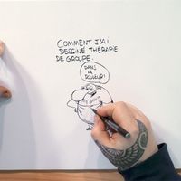 Capture écran de la vidéo Manu Larcenet : "Comment j'ai dessiné "Thérapie de groupe" ?"